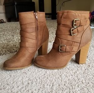 Just Fab Chestnut Brown Booties